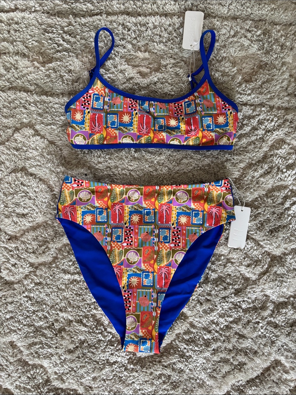 NWT Salted AU Swimsuit in Calypso Print (MD top, LG bottom)